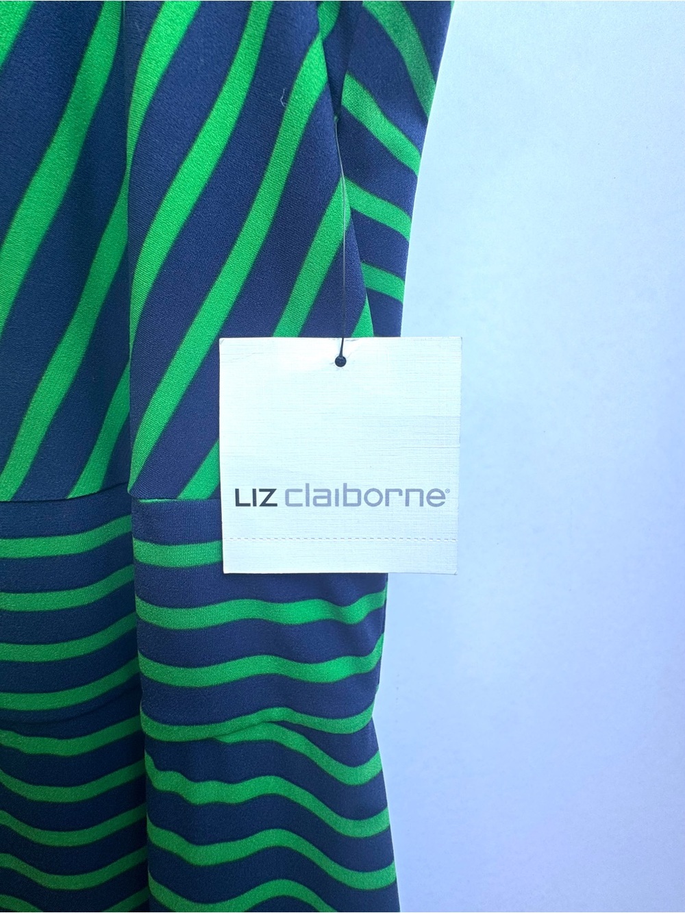 NWT Liz Claiborne Striped Keyhole Fit-and-Flare Midi Dress – Size 16 - Picture 16 of 16